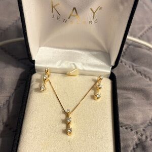 Kay Jewelers Gold Necklace with Diamond Accents